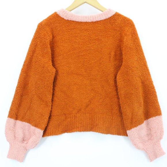 LC Lauren Conrad Women's Casual Orange Soft Funnel Neck Sweater Medium M - Picture 5 of 7